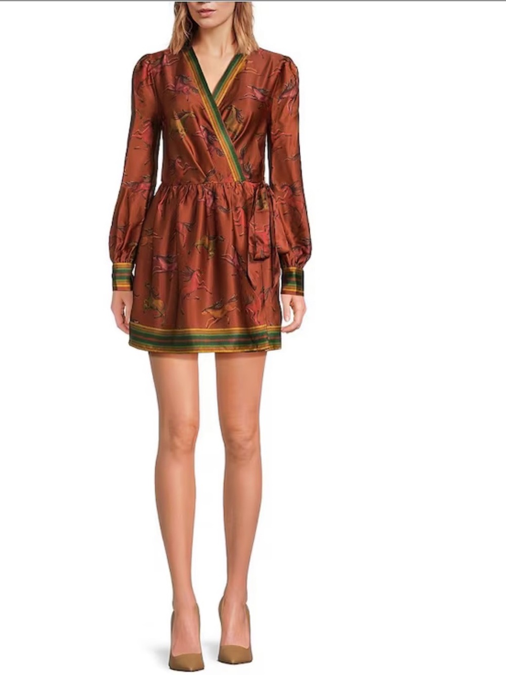 Chelsea & Violet Vanessa Equestrian printed V-neckline wrap dress